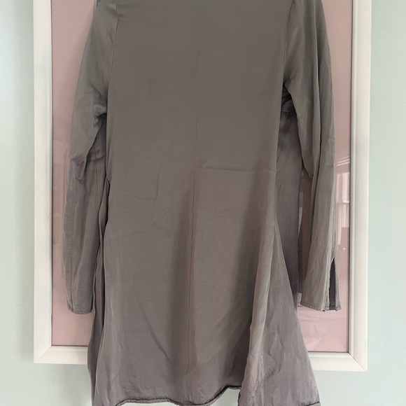 Grey Satin Wrap Dress - Picture 9 of 9
